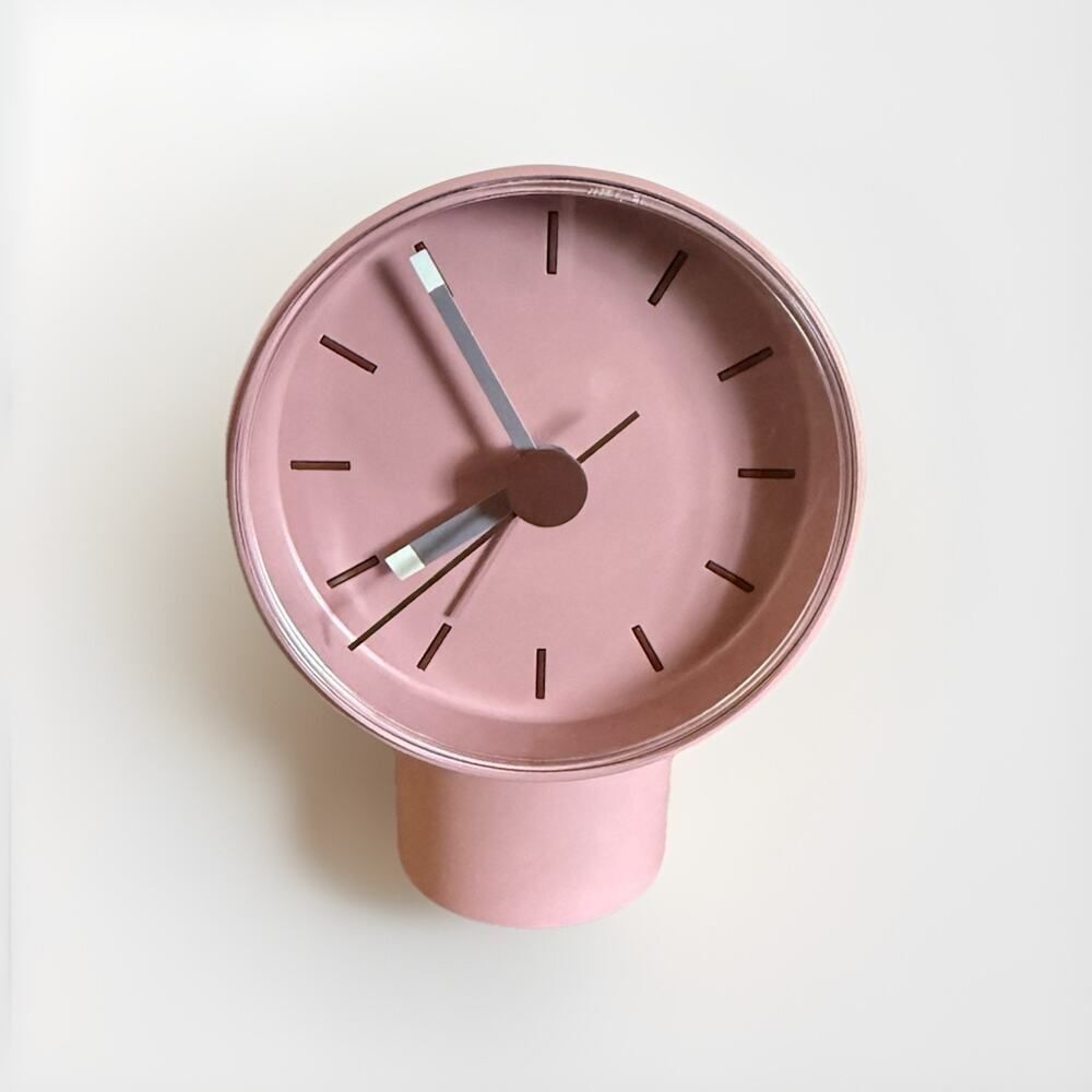 IKEA Bondtolvan Analog Alarm Clock Pale Pink, 3-1/4" x 3-1/2" Used Tested Works